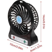 3 Kademeli Şarjlı Masa Üstü Fan USB Şarklı Pilli Mini Taşınabilir 800MAH Vantilatör Fan Araç Fanı