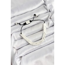 Pirinç Asansörlü Beyaz Juju Kadın Bileklik