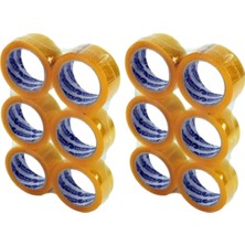 12 Adet Şeffaf Koli Bandı Güçlü Yapışkan Yüzey 40MM 100 Metre