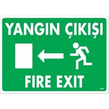 Yangın Çıkışı Sol Uyarı Levhası 25X35 KOD:870