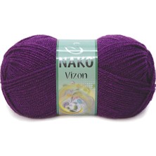 Vizon Premium Akrilik El Örgü Ipi Yünü Renk No:60 Mürdüm