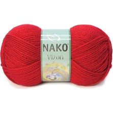 Vizon Premium Akrilik El Örgü Ipi Yünü Renk NO:251 Bayrak Kırmızı