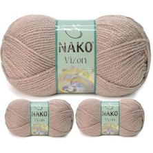 Kapamarka Vizon Premium Akrilik El Örgü Ipi Yünü Renk NO:257 Sütlü Kahve 3 Ad.