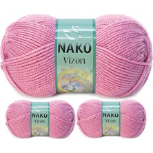 Kapamarka Vizon Premium Akrilik El Örgü Ipi Yünü Renk NO:275 Gül Kurusu 3 Ad.