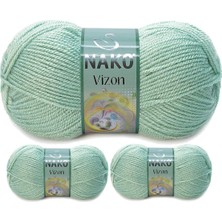 Kapamarka Vizon Premium Akrilik El Örgü Ipi Yünü Renk NO:292 Çağla Yeşil 3 Ad.
