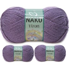 Kapamarka Vizon Premium Akrilik El Örgü Ipi Yünü Renk NO:6684 Açık Mürdüm 3 Ad.