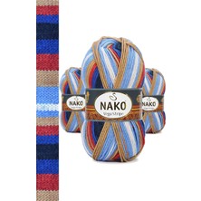 3 Adet Vega Stripe Premium Akrilik El Örgü Ipi Yünü No: 82411