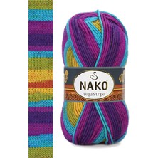 Vega Stripe Premium Akrilik El Örgü Ipi Yünü No: 82410