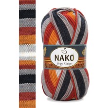 Vega Stripe Premium Akrilik El Örgü Ipi Yünü No: 82417