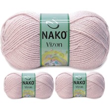 Kapamarka Vizon Premium Akrilik El Örgü Ipi Yünü Renk NO:318 Gül Goncası 3 Ad.