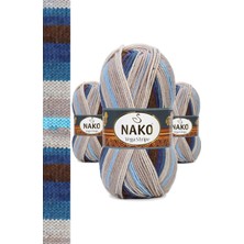 3 Adet Vega Stripe Premium Akrilik El Örgü Ipi Yünü No: 82422