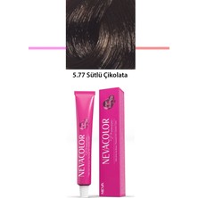 Kapamarka Nevacolor Premium 5.77 Sütlü Çikolata - Kalıcı Krem Saç Boyası 50 G Tüp