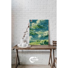 Işveçre Alpleri Sayılarla Boyama Seti, Hobi Seti, 40X50 Tablo, Fırça Boya, Numaralı Tuval