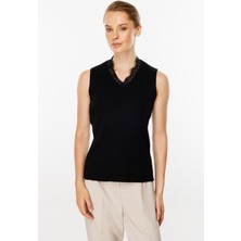 Dantelli Triko Atlet (24KSL8925)-SİYAH