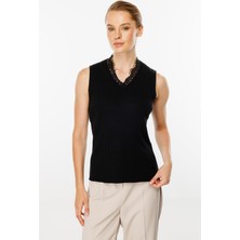 Dantelli Triko Atlet (24KSL8925)-SİYAH