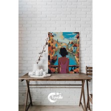 Nehir Kıyısında Hayaller Sayılarla Boyama Seti, Hobi Seti, 40X50 Tablo, Fırça Boya, Numaralı Tuval