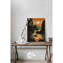 Halong Körfezi Sayılarla Boyama Seti, Hobi Seti, 40X50 Tablo, Fırça Boya, Numaralı Tuval