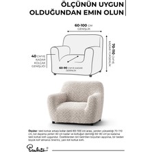Paulato Lastikli Esnek ve Yıkanabilir Tek Kişilik Koltuk Örtüsü Koltuk Kılıfı -Desenli Bej