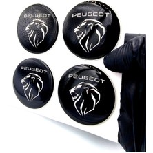 Peugeot Tasarım Damla Sticker Siyah Peugeot Jant Göbeği 5.5cm Uyumlu