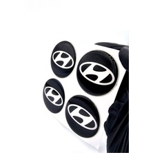 Hyundai Tasarım Damla Sticker Siyah Hyundai Jant Göbeği 5.5cm Uyumlu