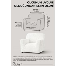 Paulato Lastikli Esnek ve Yıkanabilir Tek Kişilik Koltuk Örtüsü Koltuk Kılıfı - Düz Beyaz