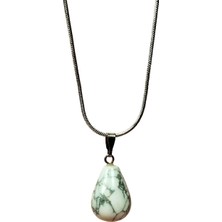 Kapamarka Havlit Doğal Taşı Zincirli El Yapımı Kolye Uç: 2 Cm Zincir: 20 Cm Kutulu