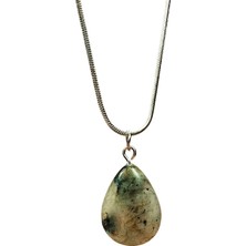 Kapamarka Labradorit Doğal Taşı Zincirli El Yapımı Kolye Uç: 2 Cm Zincir: 20 Cm Kutulu