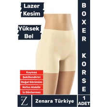 Iç Göstermez Kaymaz Vücut Şekillendiren Sıkılaştıran Toparlayan Lazer Kesim Yüksek Bel Boxer Korse