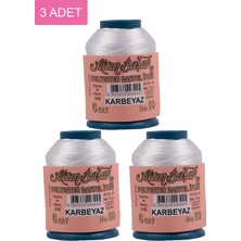 3 Adet  Oya ve Dantel Ipi 20 gr - Royaleks - No: K.beyaz