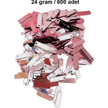 Kapamarka Bakır 15 x 5 mm Dantel Oya Yazma Halhal Abiye Lazer Kesim Pul 600 Adet / 24 Gram