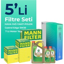 MANN Mercedes E200 Dizel Filtre Bakım Seti Castrol Motor Yağlı (2018-2022) 5 Li