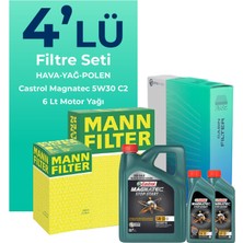 MANN Mercedes E200 CGI Filtre Bakım Seti Castrol Motor Yağlı (2010-2013) 4 Lü