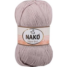 1 Adet Süper Inci El Örgü Ipi 100 gr Pembeli Gri 3079