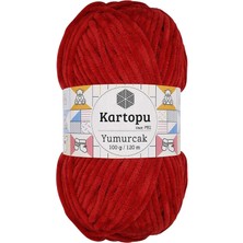 1 Adet Yumurcak Kadife El Örgü Ipi Kırmızı K126