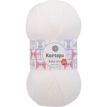 Kapamarka Baby One Tüylenmeyen El Örgü Ipi Yünü Kar Beyaz K010 1 Ad.