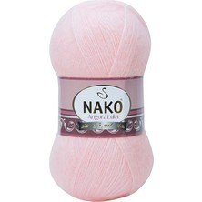 1 Adet Angora Lüks El Örgü Ipi Pembe 11502