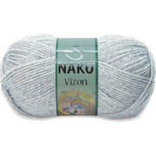 Kapamarka Vizon Premium Akrilik El Örgü Ipi Yünü Renk NO:195 Açık Gri Melanj 1 Ad.