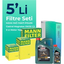 Mann Filter Hyundai i20 1.4 Dizel Filtre Bakım Seti Castrol Motor Yağlı (2014-2019) 5 Li
