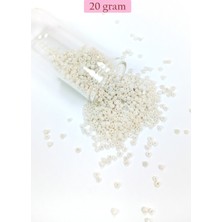 Kapamarka Dökme Cam Kum Boncuk (11/0) 2 mm - 20 Gram - Parlak Beyaz - BNC030