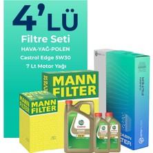 Mann Filter Amarok 2.0 Dizel Filtre Bakım Seti Castrol Motor Yağlı (2010-2017) 4 Lü
