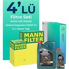 MANN Volkswagen Golf 1.6 Benzin Filtre Bakım Seti Castrol Motor Yağlı (2004-2009) 4 Lü