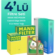 Mann Filter Audi A5 40 Dizel Filtre Bakım Seti Castrol Motor Yağlı (2020-2024) 4 Lü