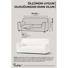 Paulato Lastikli Esnek ve Yıkanabilir 3 Kişilik Koltuk Örtüsü Çekyat Kanepe Kılıfı - Düz Beyaz