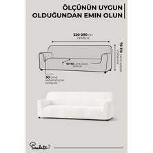Paulato Lastikli Esnek ve Yıkanabilir 4 Kişilik Koltuk Örtüsü Çekyat Kanepe Kılıfı - Düz Beyaz