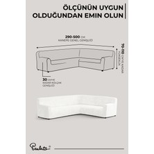 Paulato Lastikli Esnek ve Yıkanabilir L Köşe Koltuk Örtüsü Çekyat Kanepe Kılıfı - Düz Beyaz