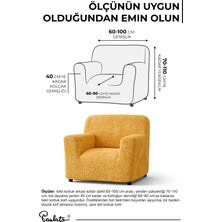 Paulato Lastikli Esnek ve Yıkanabilir Tek Kişilik Koltuk Örtüsü Koltuk Kılıfı -Ocre