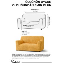 Paulato Lastikli Esnek ve Yıkanabilir 2 Kişilik Koltuk Örtüsü Çekyat Kanepe Kılıfı -Ocre
