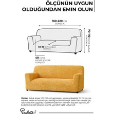 Paulato Lastikli Esnek ve Yıkanabilir 3 Kişilik Koltuk Örtüsü Çekyat Kanepe Kılıfı -Ocre