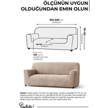 Paulato lastikli esnek ve yıkanabilir 3 kişilik koltuk örtüsü çekyat kanepe kılıfı - Düz Bej