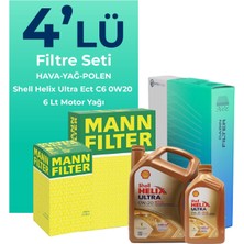 MANN Volvo S60 1.5 Benzin Filtre Bakım Seti Shell Motor Yağlı (2015-2018) 4 Lü